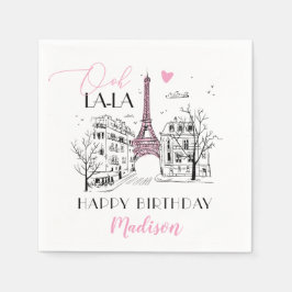 Eifel Tower Paris Pariser Happy Birthday any Age Serviette
