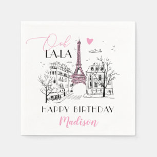 Eifel Tower Paris Pariser Happy Birthday any Age Serviette