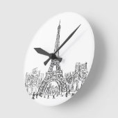 Eifel Tower Paris Runde Wanduhr (Winkel)