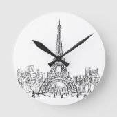 Eifel Tower Paris Runde Wanduhr (Vorderseite)