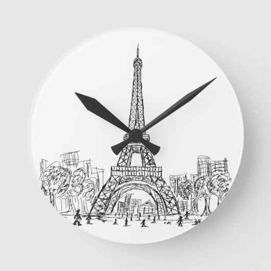 Eifel Tower Paris Runde Wanduhr (Vorderseite)