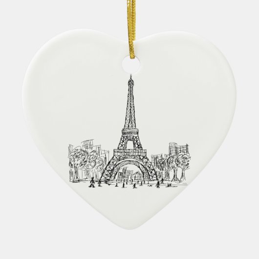 Eifel Turm Paris Keramikornament (Vorne)