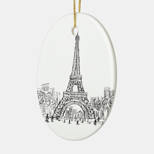 Eifel Turm Paris Keramikornament (Links)