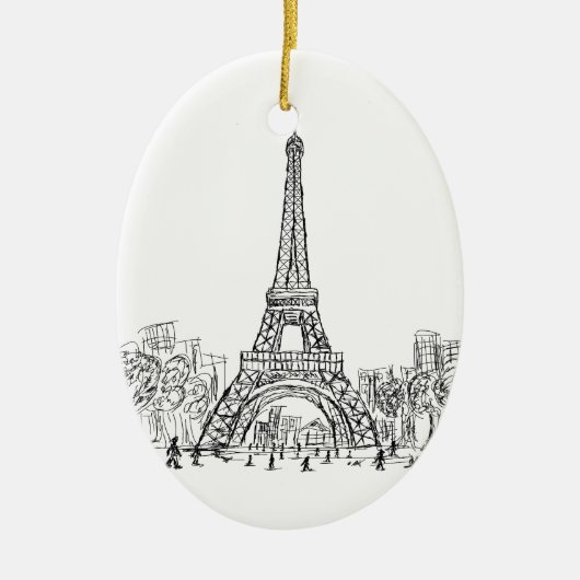 Eifel Turm Paris Keramikornament (Vorne)