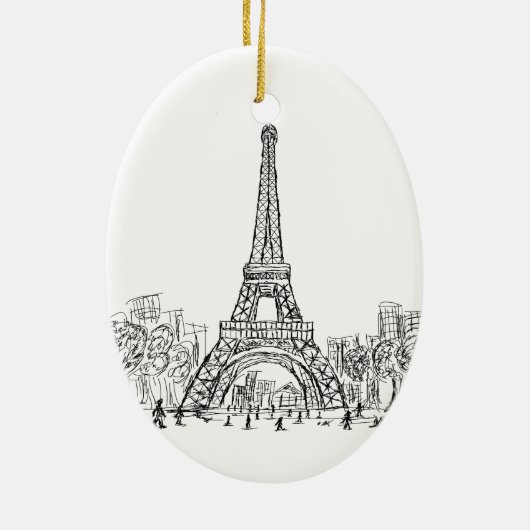 Eifel Turm Paris Keramikornament (Hinten)