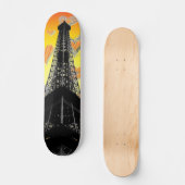 Eifelturm Herz Skateboard (Vorderseite)