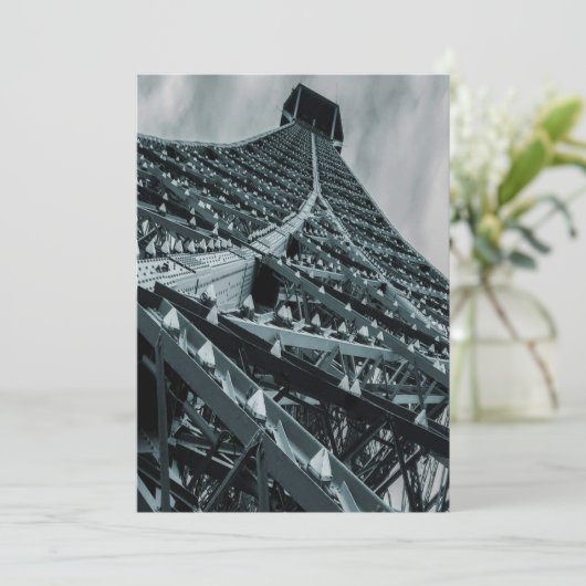 Eifelturm Paris Steel und Himmel Einladung (Stehend Vorderseite)