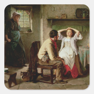 Eifersucht und Flirt Quadratischer Aufkleber