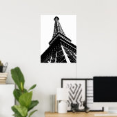 Eiffel auf Weiß Poster (Heimbüro)