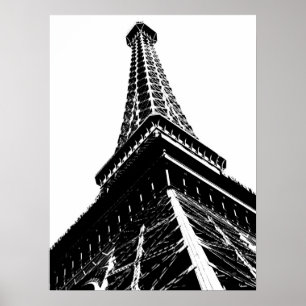 Eiffel auf Weiß Poster