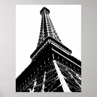 Eiffel auf Weiß Poster