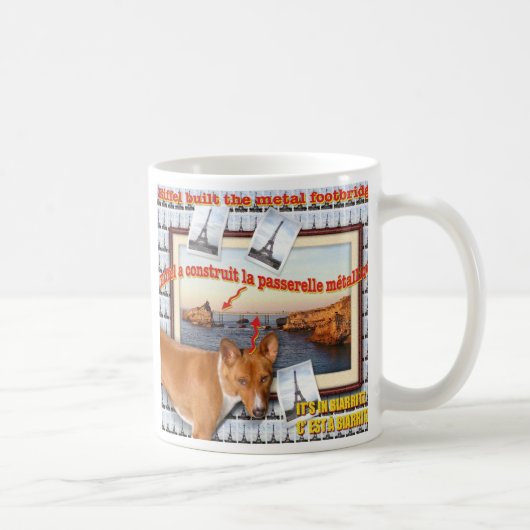 Eiffel baute die Metallbrücke. Kaffeetasse (Rechts)