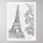 Eiffel BW Sketch Poster (Vorne)