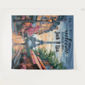 Eiffel Garden Elegance Wedding Backdrop Wandteppich (Vorderseite (Horizontal))