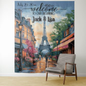 Eiffel Garden Elegance Wedding Backdrop Wandteppich (Beispiel)