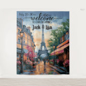 Eiffel Garden Elegance Wedding Backdrop Wandteppich (Vorderseite)