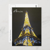 eiffel Glitzern Postkarte (Vorne/Hinten)