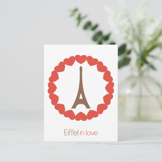 Eiffel in der Liebe... Postkarte (Stehend Vorderseite)