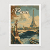 Eiffel Paris Frankreich Vintager Berühmter Reiseor Postkarte (Vorderseite)