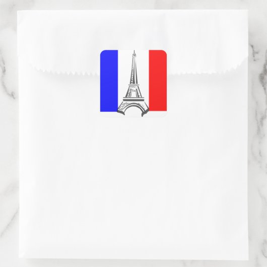 Eiffel Quadratischer Aufkleber (Tasche)