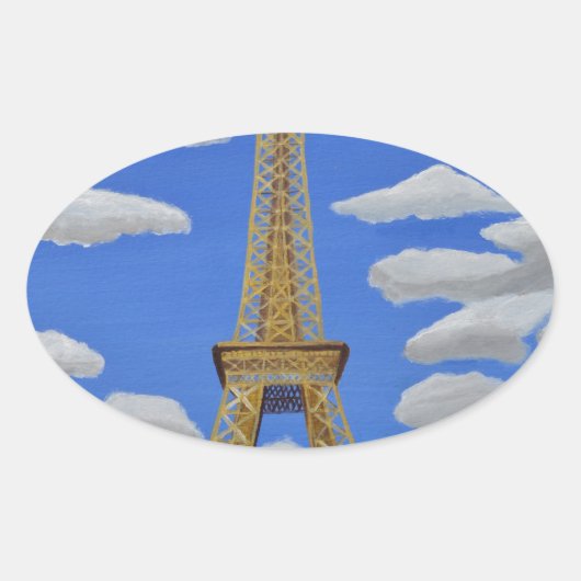 Eiffel Tower2.JPG Ovaler Aufkleber (Vorderseite)