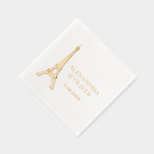 Eiffel Tower #2D Paris Frankreich Wedding Couple Servietten Mit Folie (Rechts)