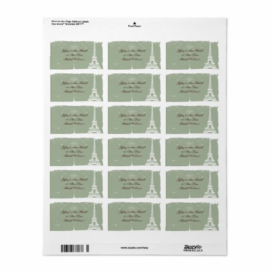 Eiffel Tower Address Labels Adressaufkleber (Vorne)