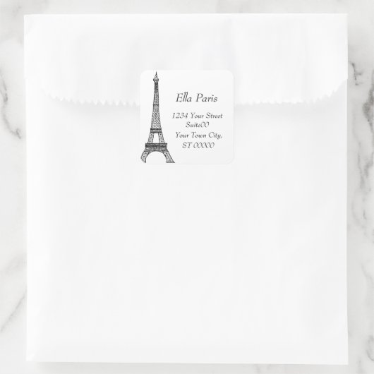 Eiffel Tower Address Sticker (Tasche)