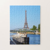 Eiffel tower and Pont Rouelle on Seine river Puzzle (Vertikal)