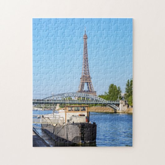Eiffel tower and Pont Rouelle on Seine river Puzzle (Vertikal)