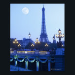 Eiffel Tower at Dusk Poster<br><div class="desc">Moonrise Above Crowded Bridgeway Grant Faint | AssetID: 91956328</div>