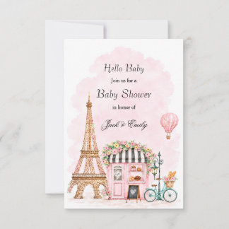 Eiffel Tower Baby Shower Card Einladung