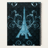 Eiffel Tower Blue Floral Wirbel Planer (Rückseite)