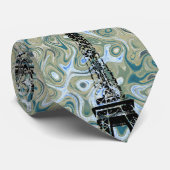 Eiffel Tower Blue Marble Design Krawatte (Gerollt)