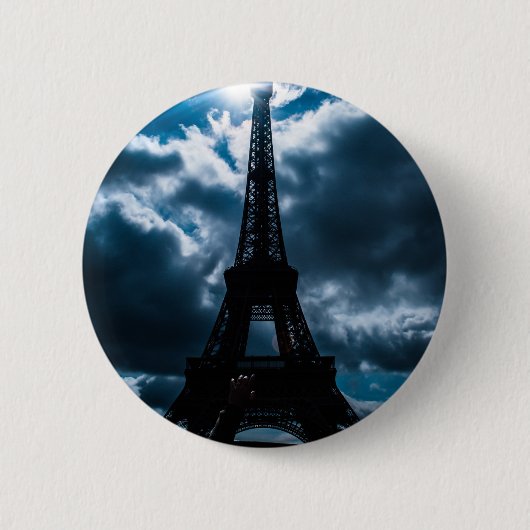 Eiffel Tower Blue Night Button (Vorderseite)