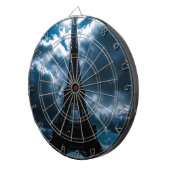 Eiffel Tower Blue Night Dartscheibe (Vorderseite rechts)