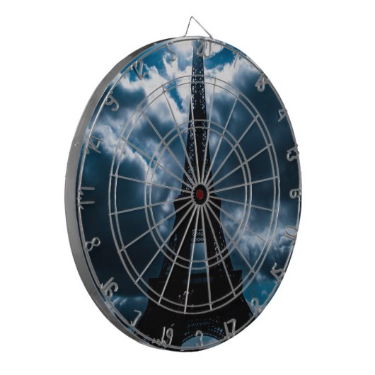 Eiffel Tower Blue Night Dartscheibe (Vorderseite Links)