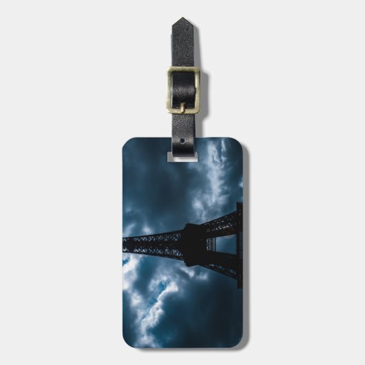 Eiffel Tower Blue Night Gepäckanhänger (Vorderseite vertikal)