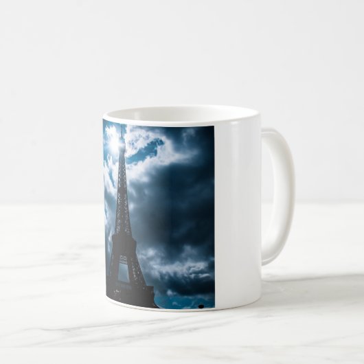 Eiffel Tower Blue Night Kaffeetasse (VorderseiteRechts)