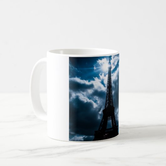 Eiffel Tower Blue Night Kaffeetasse (Vorderseite Links)