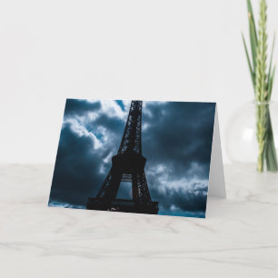 Eiffel Tower Blue Night Karte