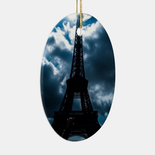 Eiffel Tower Blue Night Keramik Ornament (Rechts)