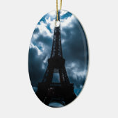 Eiffel Tower Blue Night Keramik Ornament (Links)