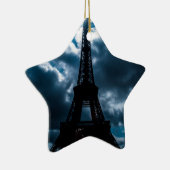 Eiffel Tower Blue Night Keramikornament (Rechts)
