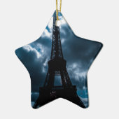 Eiffel Tower Blue Night Keramikornament (Links)