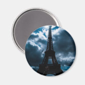 Eiffel Tower Blue Night Magnet (Vorderseite/Rückseite)
