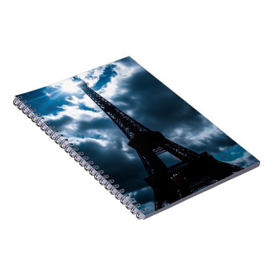 Eiffel Tower Blue Night Notizblock (Rechte Seite)