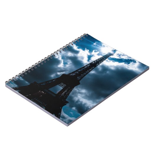 Eiffel Tower Blue Night Notizblock (Linke Seite)