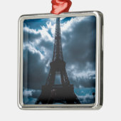 Eiffel Tower Blue Night Ornament Aus Metall (Links)