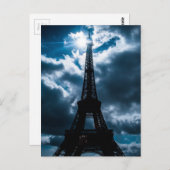 Eiffel Tower Blue Night Postkarte (Vorne/Hinten)